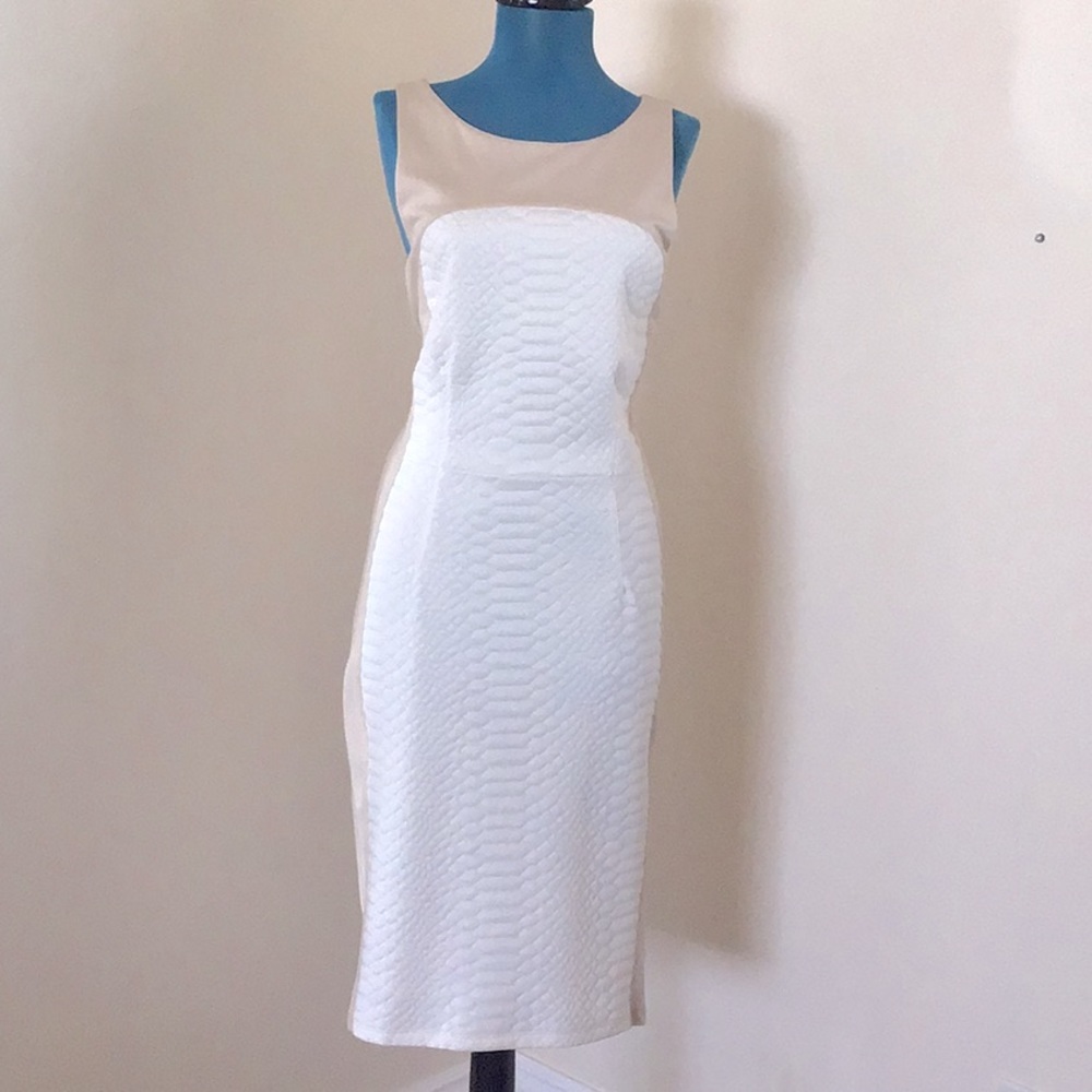 Bebe bodycon work midi dress fully lined s. Large